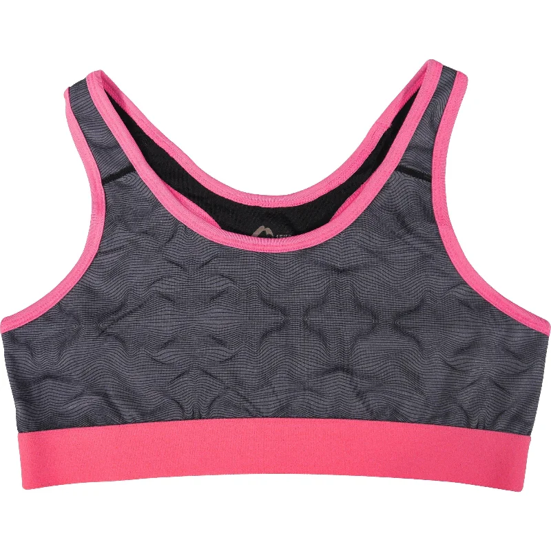 high impact convertible women sport braMore Mile Girls Running Crop Top - Grey