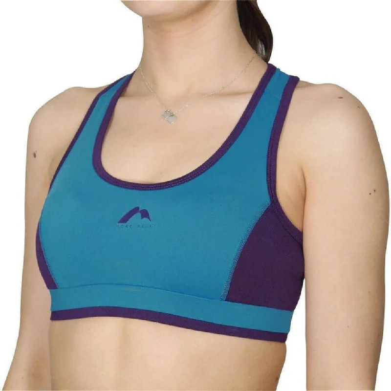 matching women sport bra and leggings setsMore Mile Prime Womens Running Crop Top - Blue