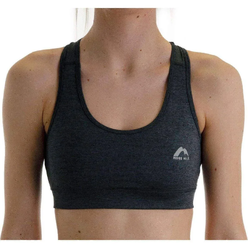 More Mile Train To Run Womens Running Crop Top - Grey