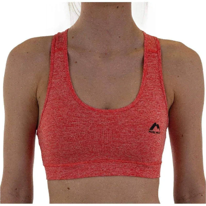 low impact women sport bra for yogaMore Mile Train To Run Womens Running Crop Top - Orange