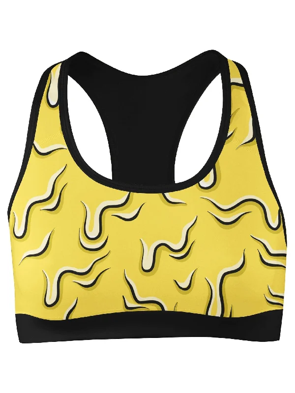 plus size low impact women sport braNeon Drippy (Yellow) Sports Bra