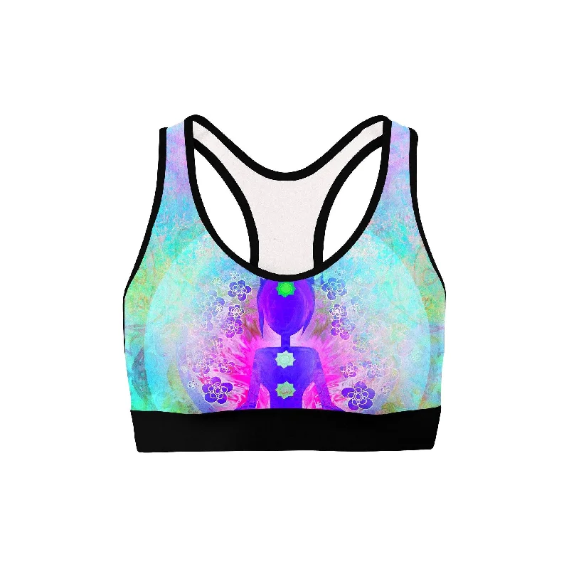 unpadded women sport bra for a natural feelPastel Chakra Sports Bra