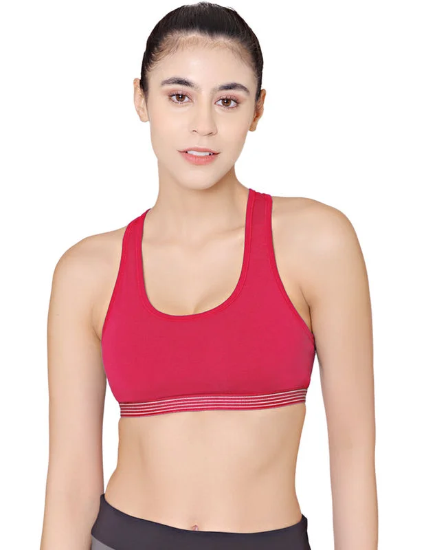 machine - made women sport bra for affordabilityRacerback Sports Bra-1616-Naughty Pink