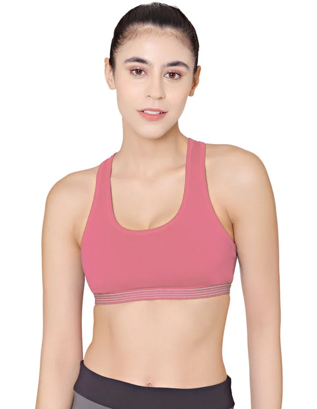 water - resistant women sport bra for water sportsRacerback Sports Bra-1616-Pink