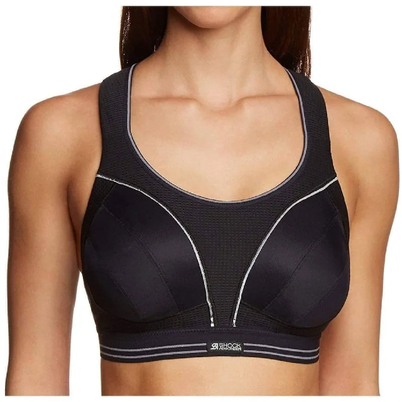 unpadded women sport bra for a natural feelShock Absorber Ultimate Run Womens Sports Bra - Black