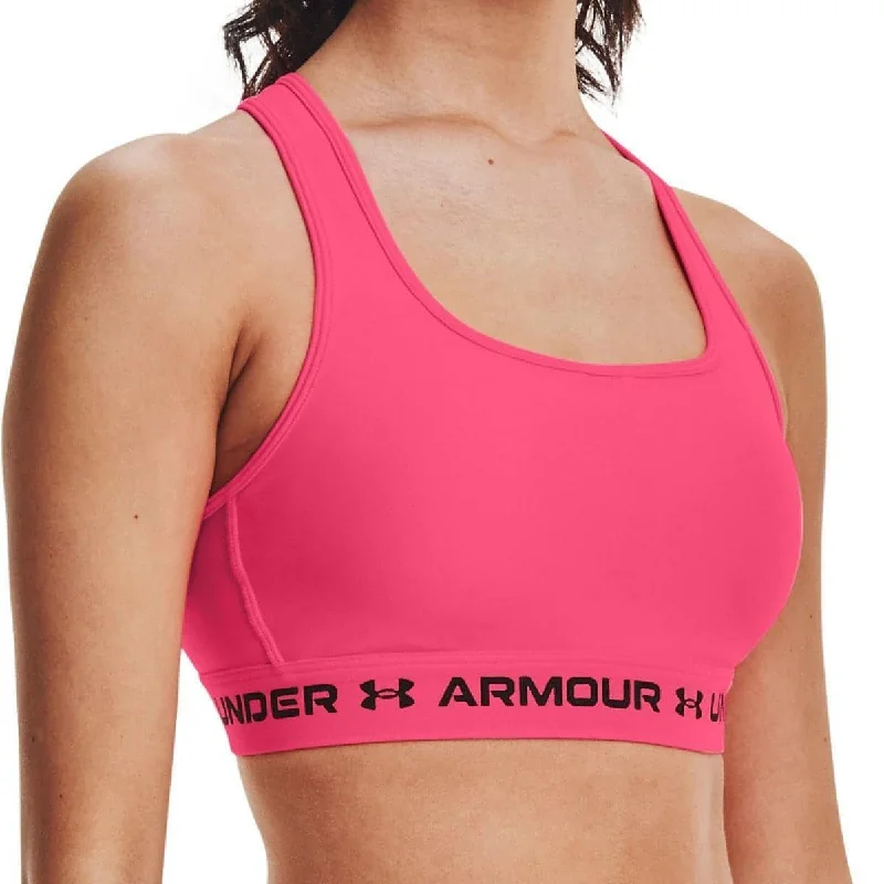 affordable women sport bra for budget - conscious shoppersUnder Armour Mid Crossback Womens Sports Bra - Pink